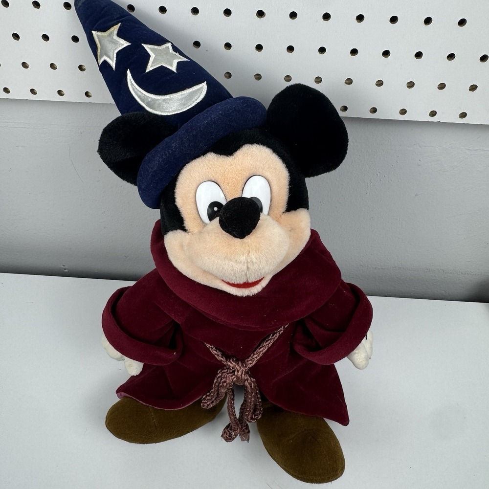 Vtg 90s Disney Fantasia Sorcerer Mickey Mouse Plush Wizard Hat Doll 14"